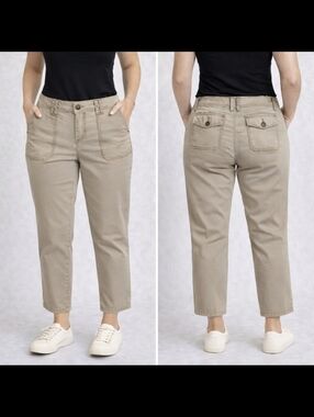 🤎 Maurices Khaki Slim Straight Ankle Pants Mid Rise Size 0 Neutral